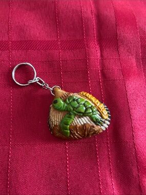 Green Turtle Shell Keychain - Decorative Home Accent